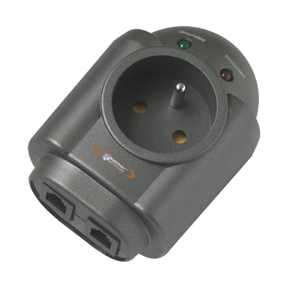 INFOSEC Prise S1 LAN parafoudre et surtension RJ45 1 prise