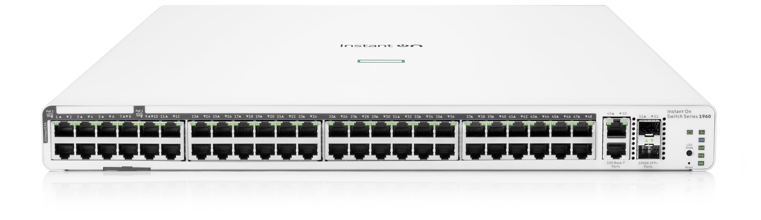HPE Networking Instant On 1960 48G 40p Class4 8p Class6 PoE 2XGT 2SFP+ 600W Switch Commutateur Géré 48 x 10/100/1000