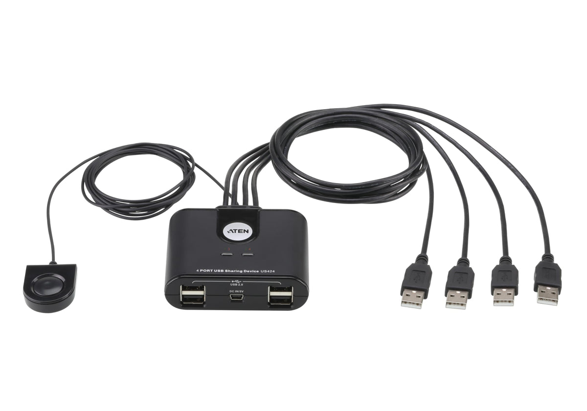ATEN US424 commutateur écran, clavier et souris Noir