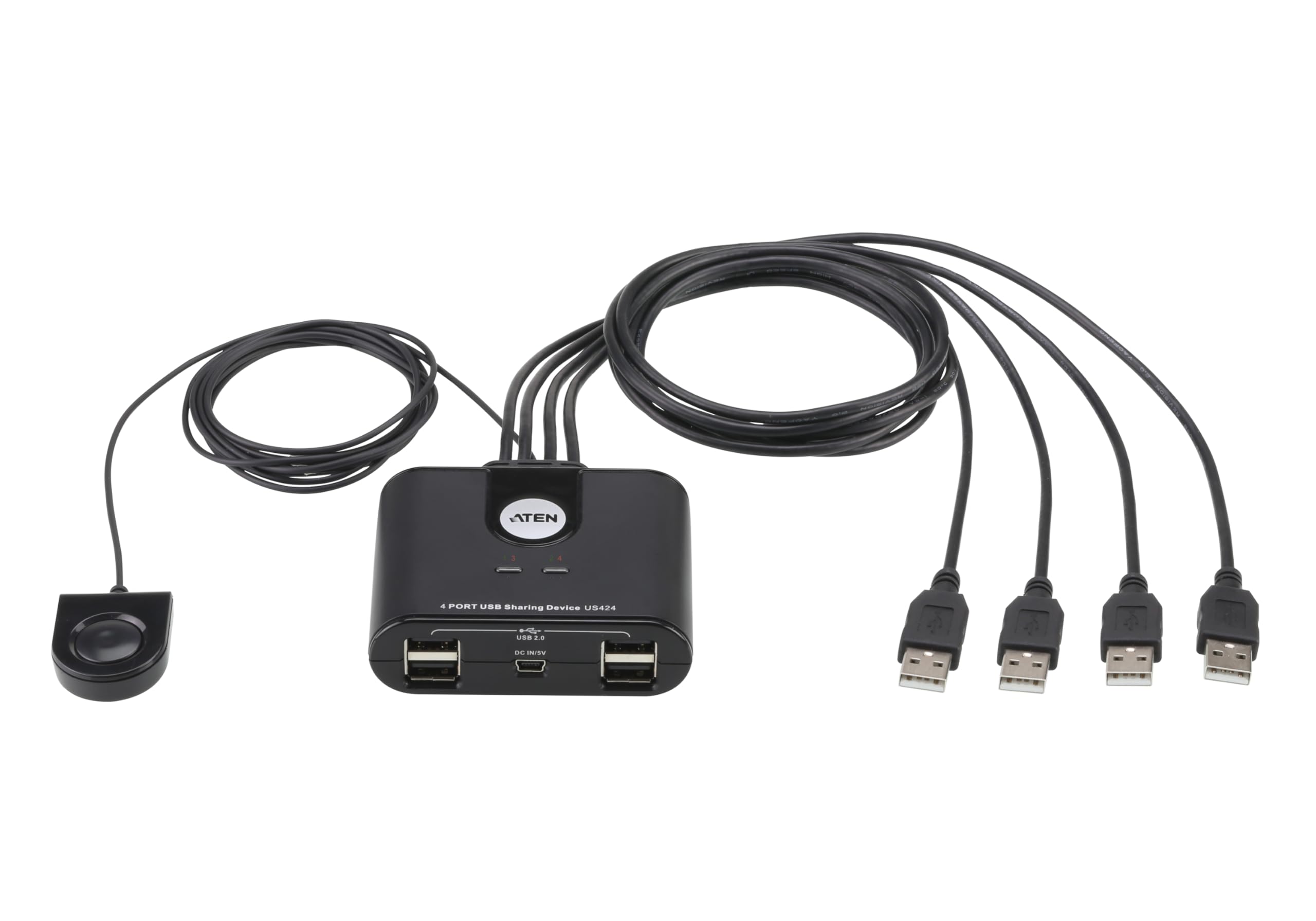ATEN US424 commutateur écran, clavier et souris Noir