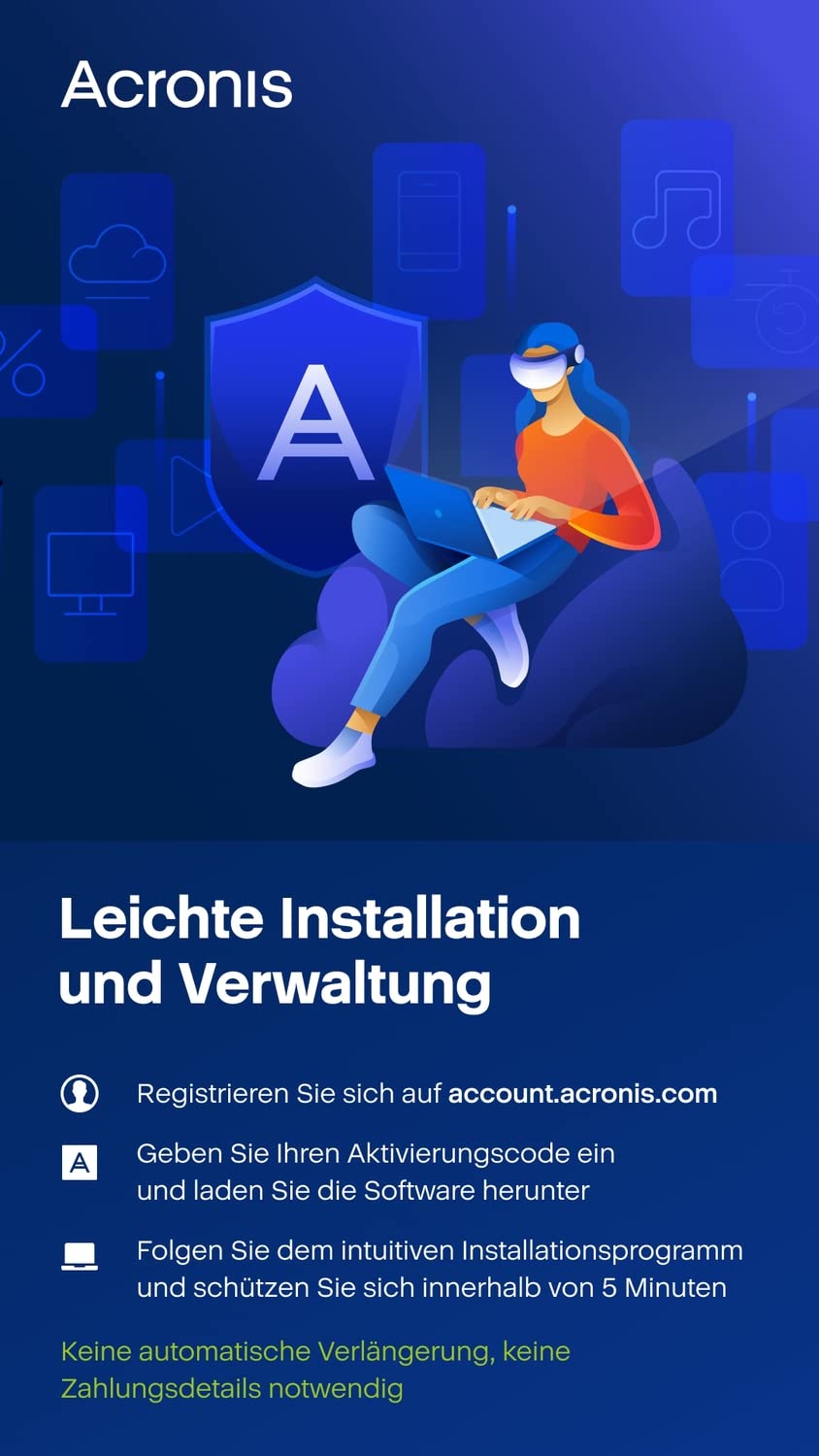 AcrONIS Cyber Protect Home Office Premium - 3 Computer + 1To AcrONIS Cloud Storage - 1 year subscription BOX - EU
