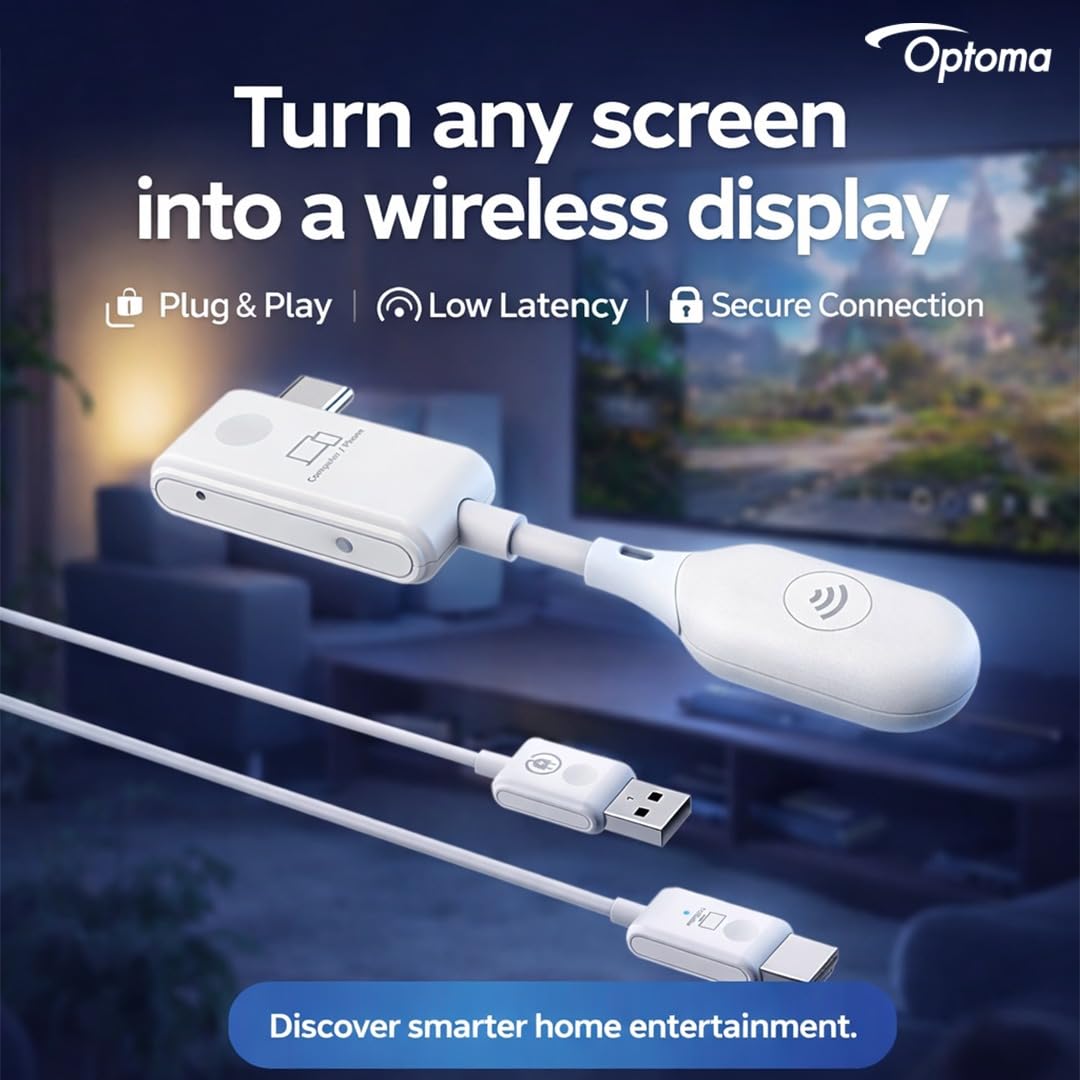 OPTOMA WHD221 USB-C wireless transmitter and receiver 50-60ms speed 20m range 5GHz