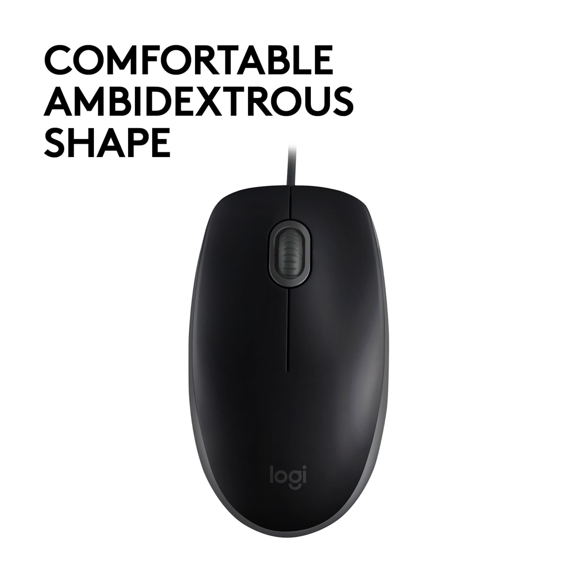 LOGITECH B110 Silent Mouse right and left-handed optical 3 buttons wired USB
