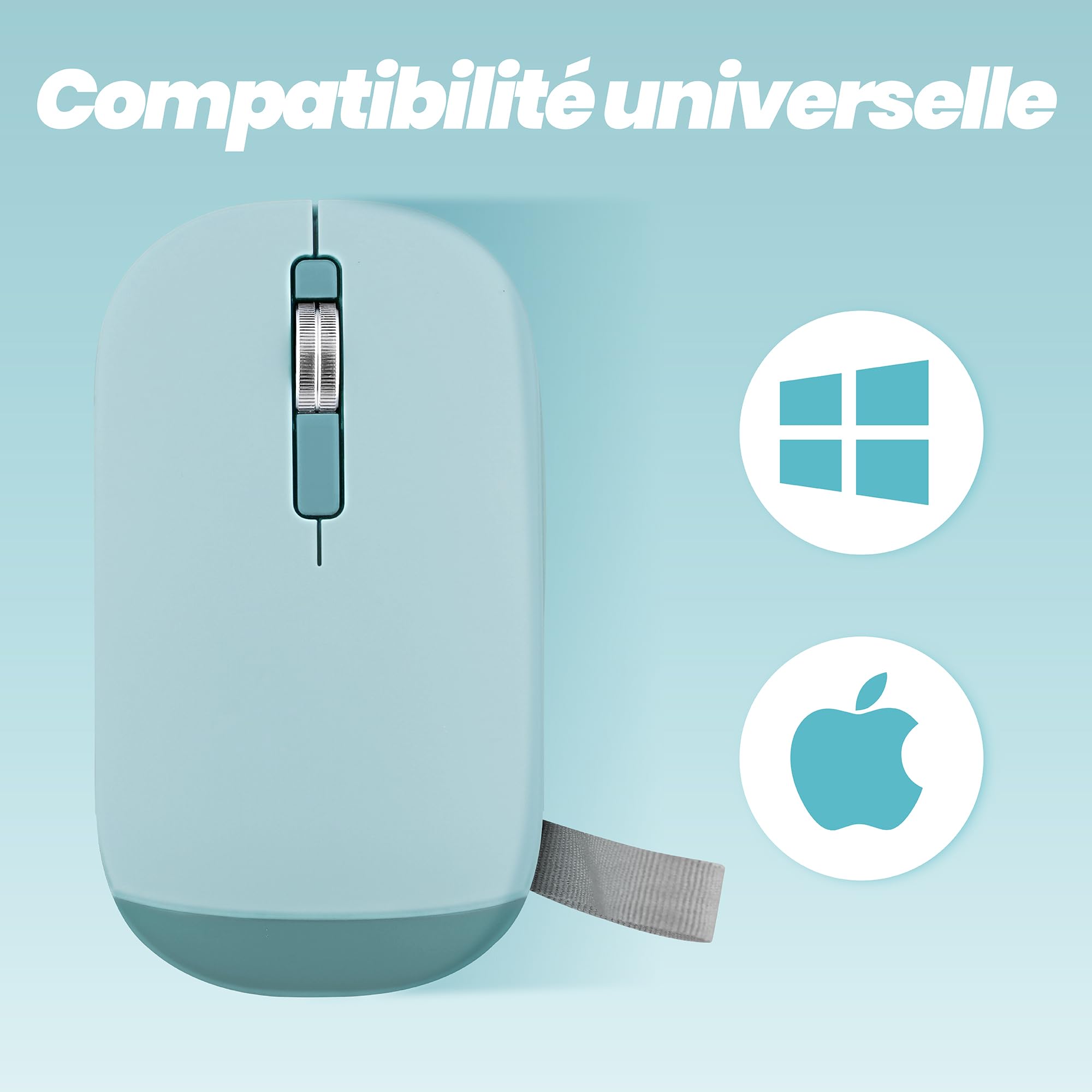 TNB COLOR - Souris sans fil double mode de connexion - bleu