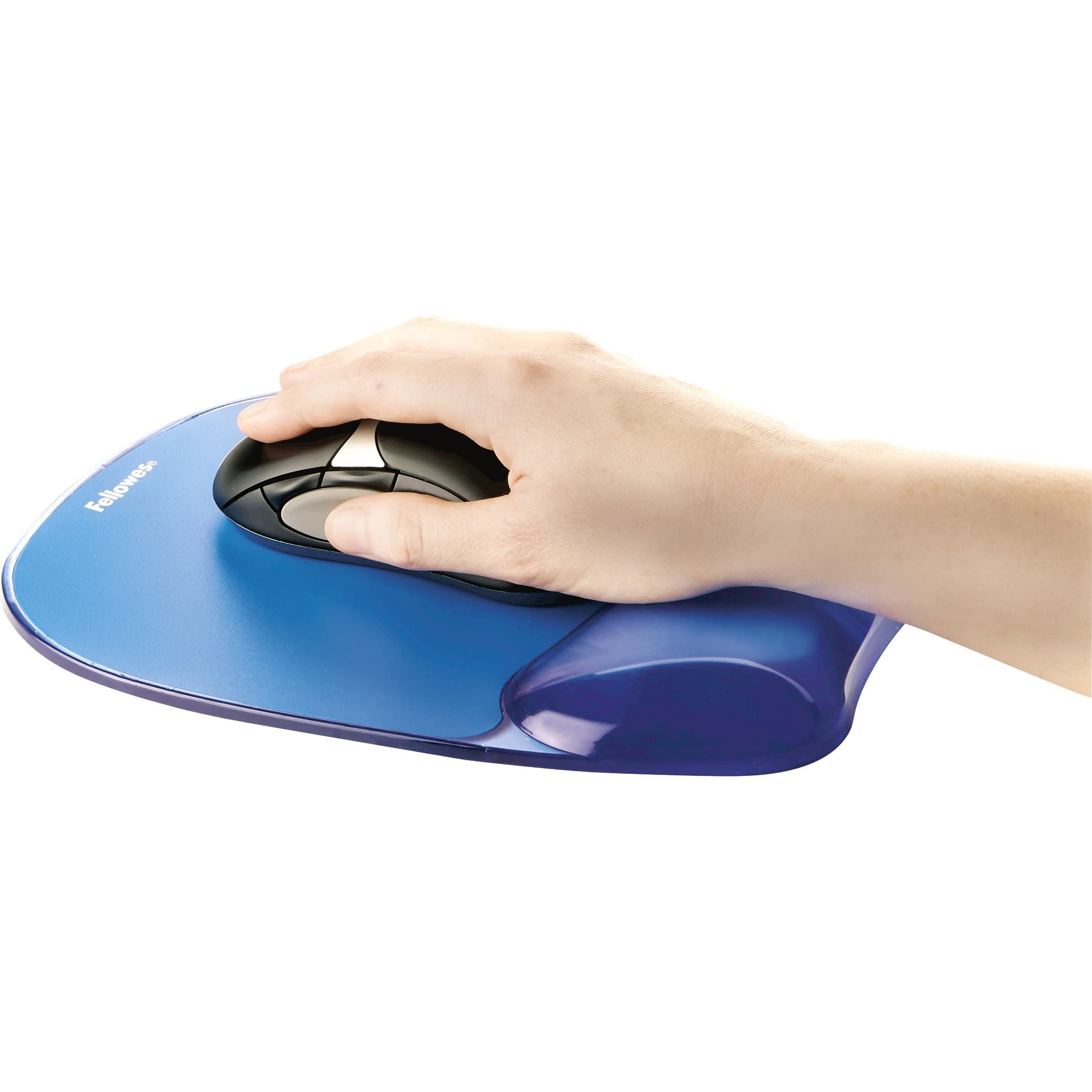 FELLOWES Tapis de souris - Repose-poignet Gel Crystal™ Bleu