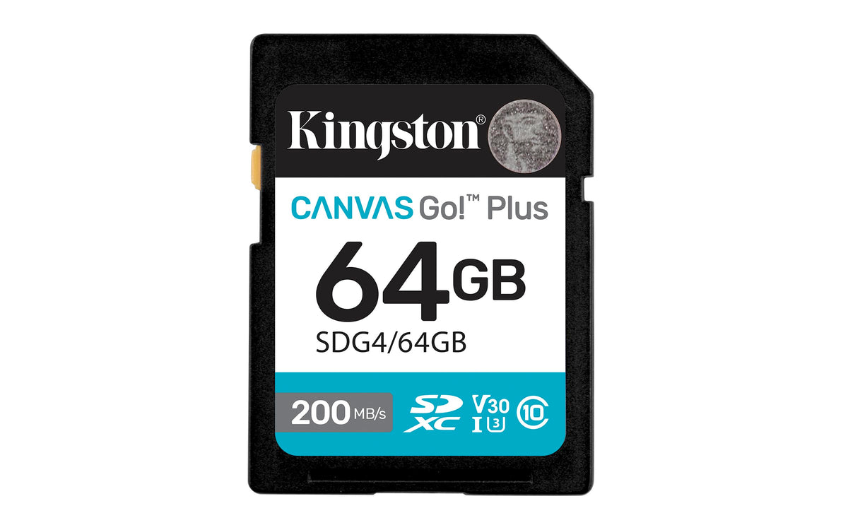 KINGSTON 64Go SDXC Canvas Go Plus Gen4 200Mo/s C10 UHS-I U3 V30