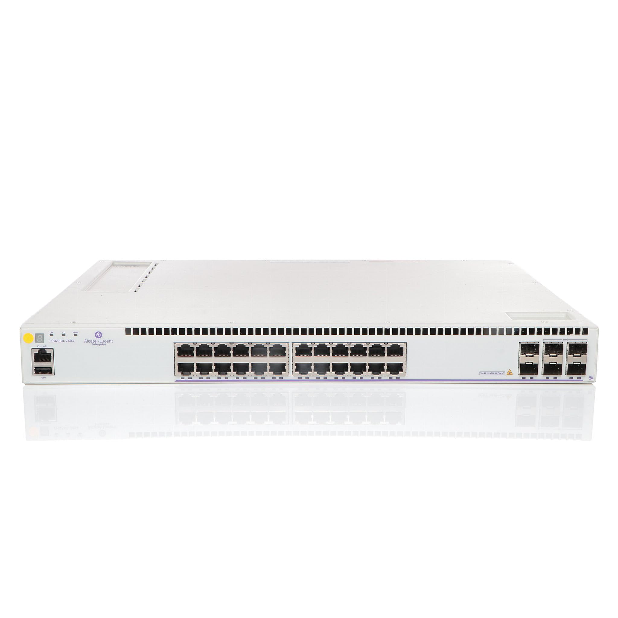 ALCATEL-LUCENT ENTERPRISE OS6560-24X4 GigE fixed chassis  24 RJ-45 10/100/1G BaseT 4 fixed SFP+ 1G/10G uplink/stacking ports