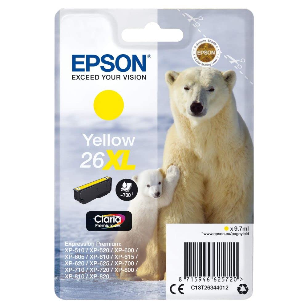 Cartouche EPSON C13T26344012 26XL- Yellow