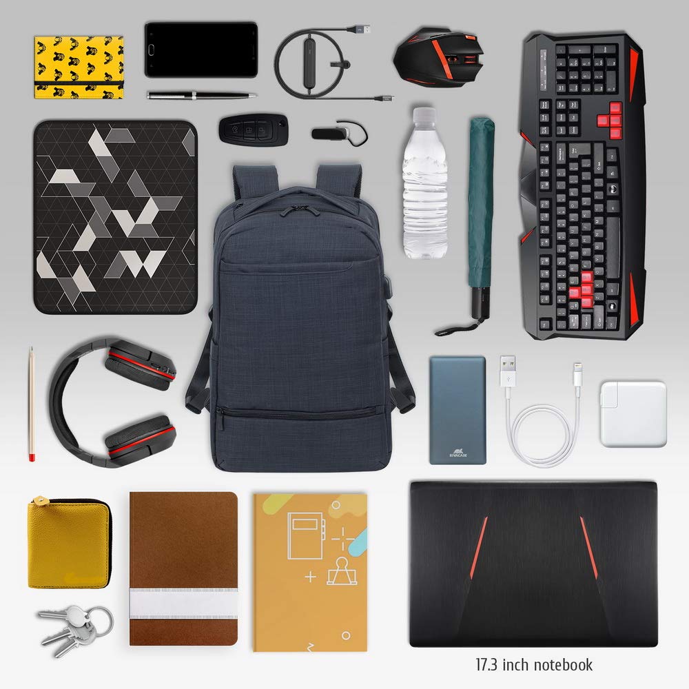 Sac à dos business  17,3", Port USB-A, Polyester ECO noir ch