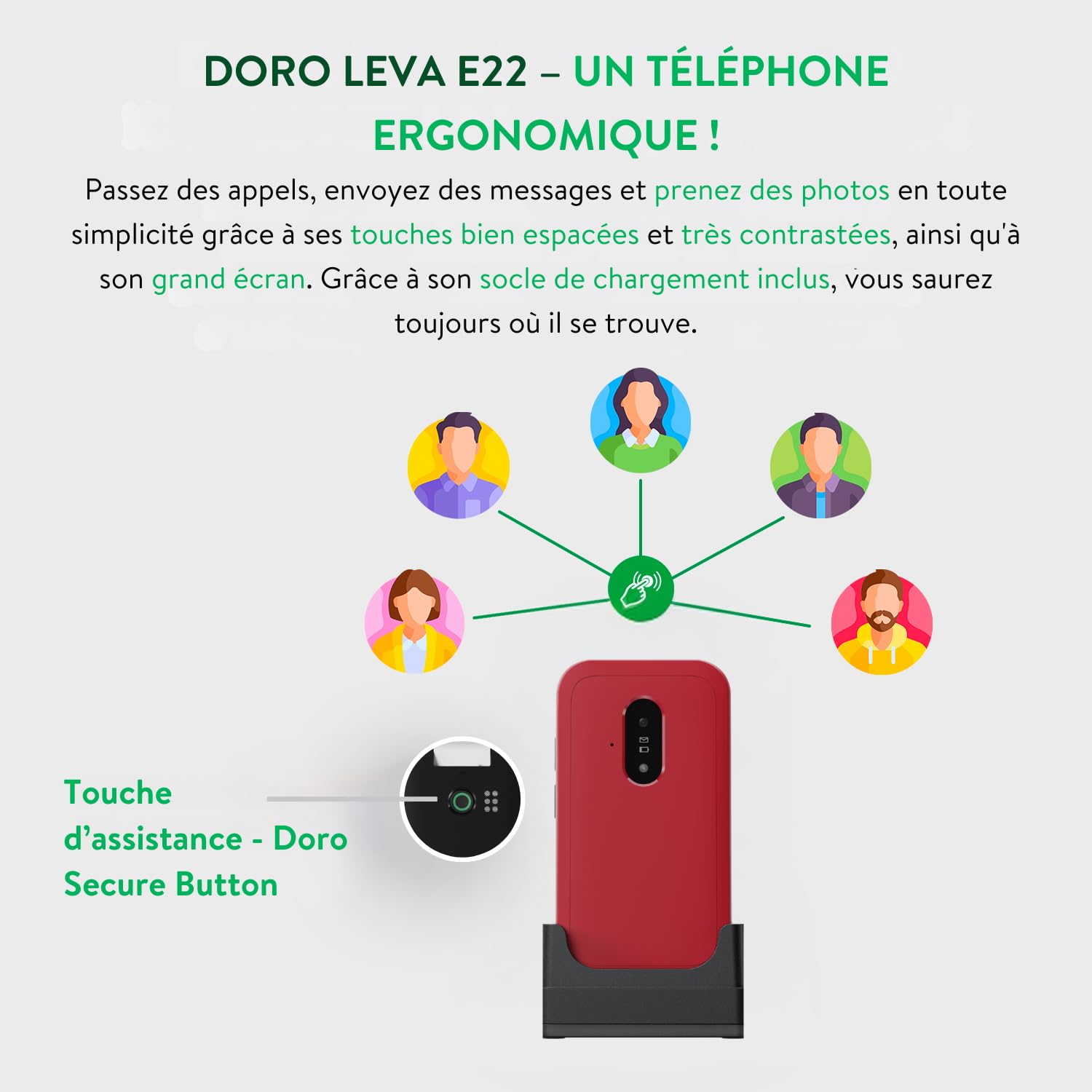 Doro Leva E22 BLACK/WHITE