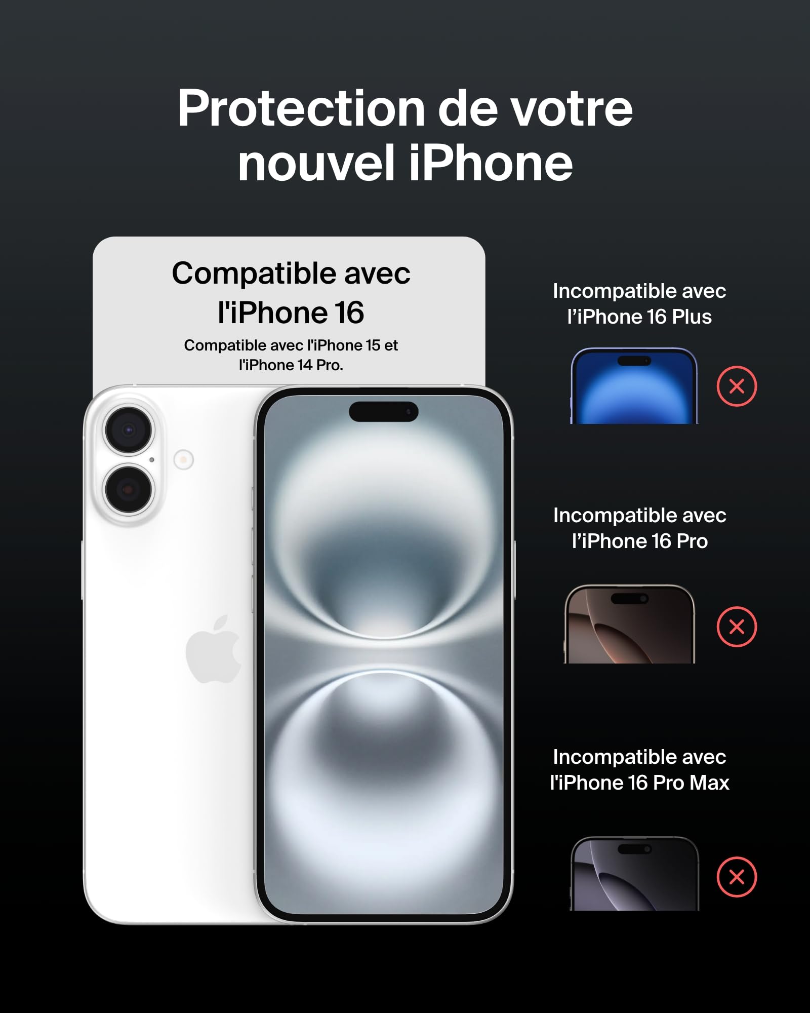 BELKIN ScreenForce Pro UltraGlass2 AM Screen Protector - iPhone 16/15/14 Pro