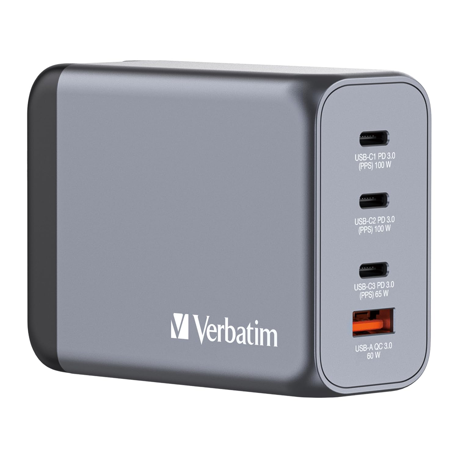 VERBATIM GNC-200 GAN CHARGER 4 PORT 200W USB A/C EU/UK/US WCF (P)