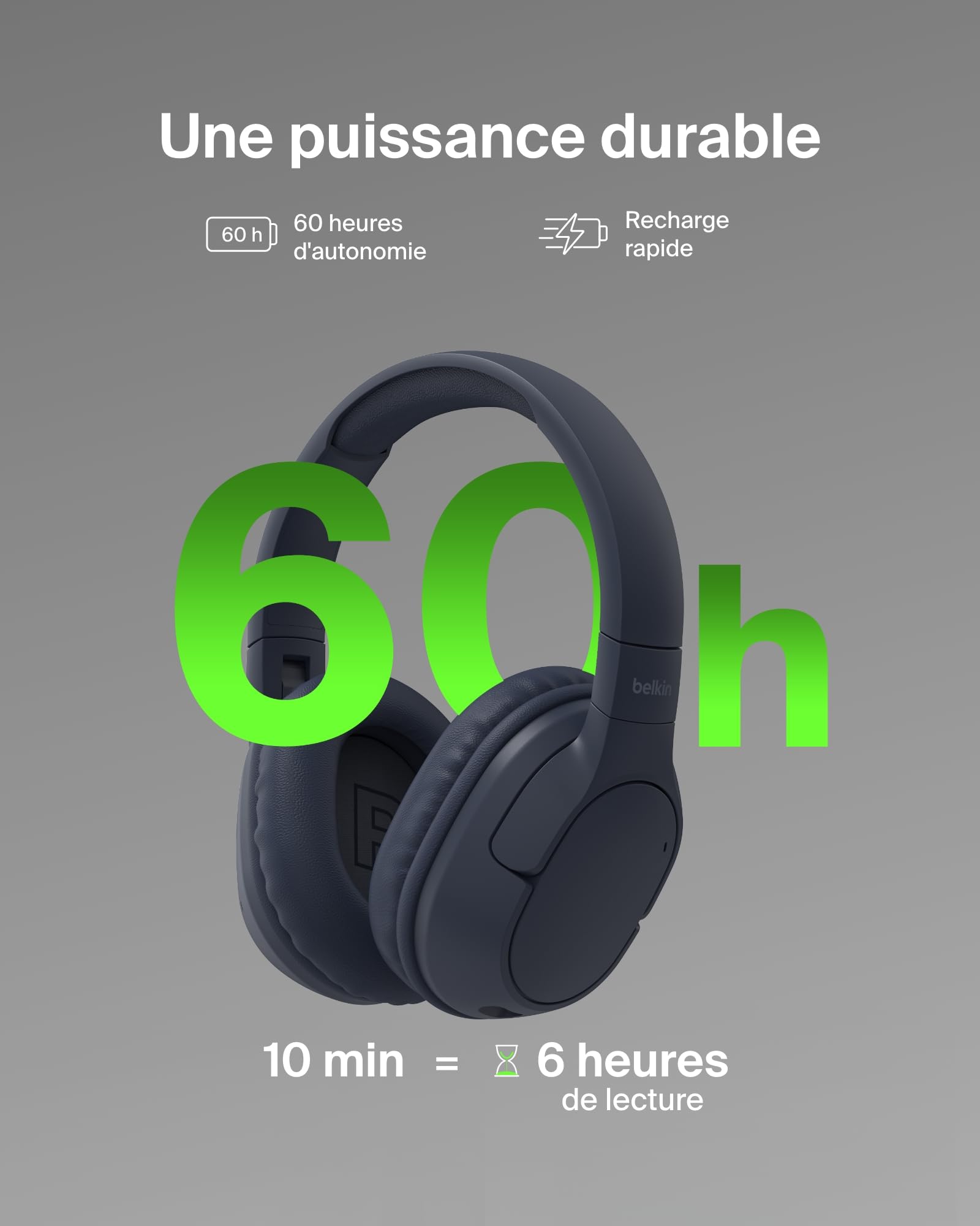 BELKIN SOUNDFORM SURROUND WIRELESS HEADPHONES BLUE