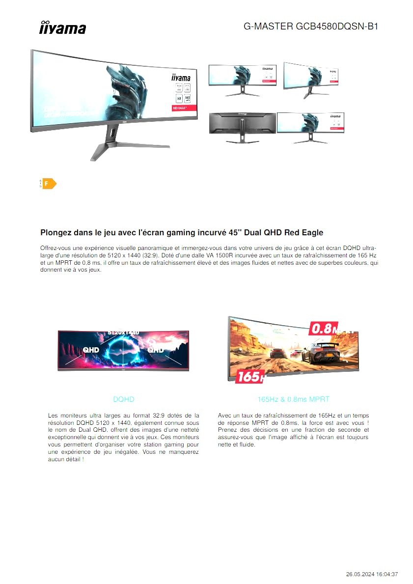 44.5" DQHD VA-Curved Gaming 1500R