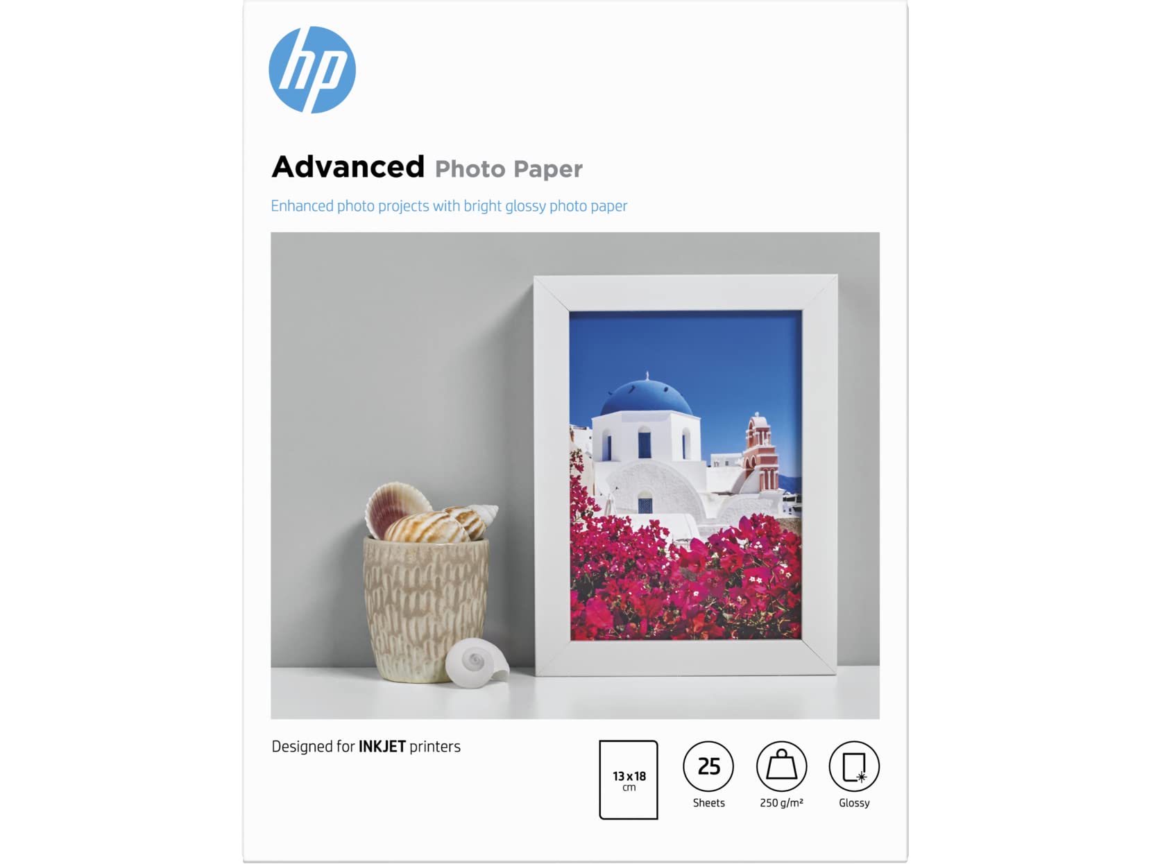 HP original Advanced glossy photo paper Ink cartridge Q8696A 250g/m2 130x180mm 25 sheets 1-pack borderless