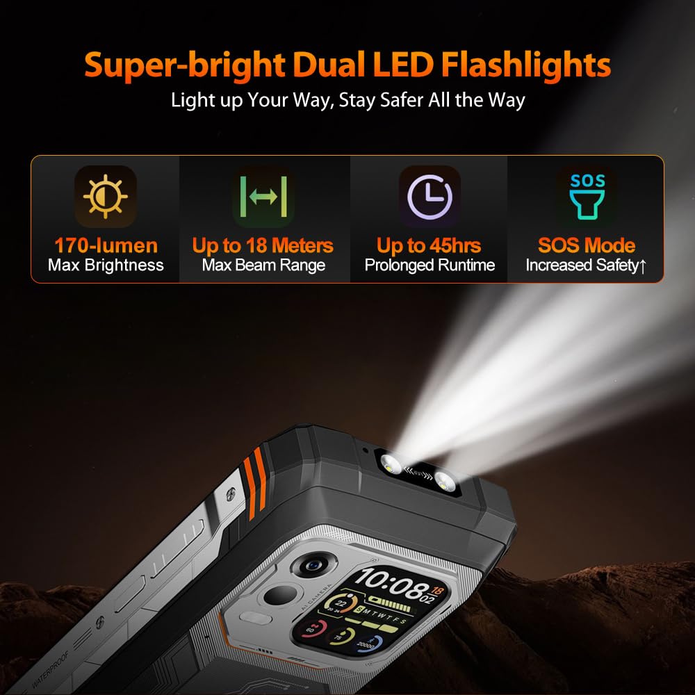 Blackview Xplore 1 Pro (NFC - Caméra à image thermique - 6.78'' - 256 Go, 12 Go RAM - 20000mAh) Orange