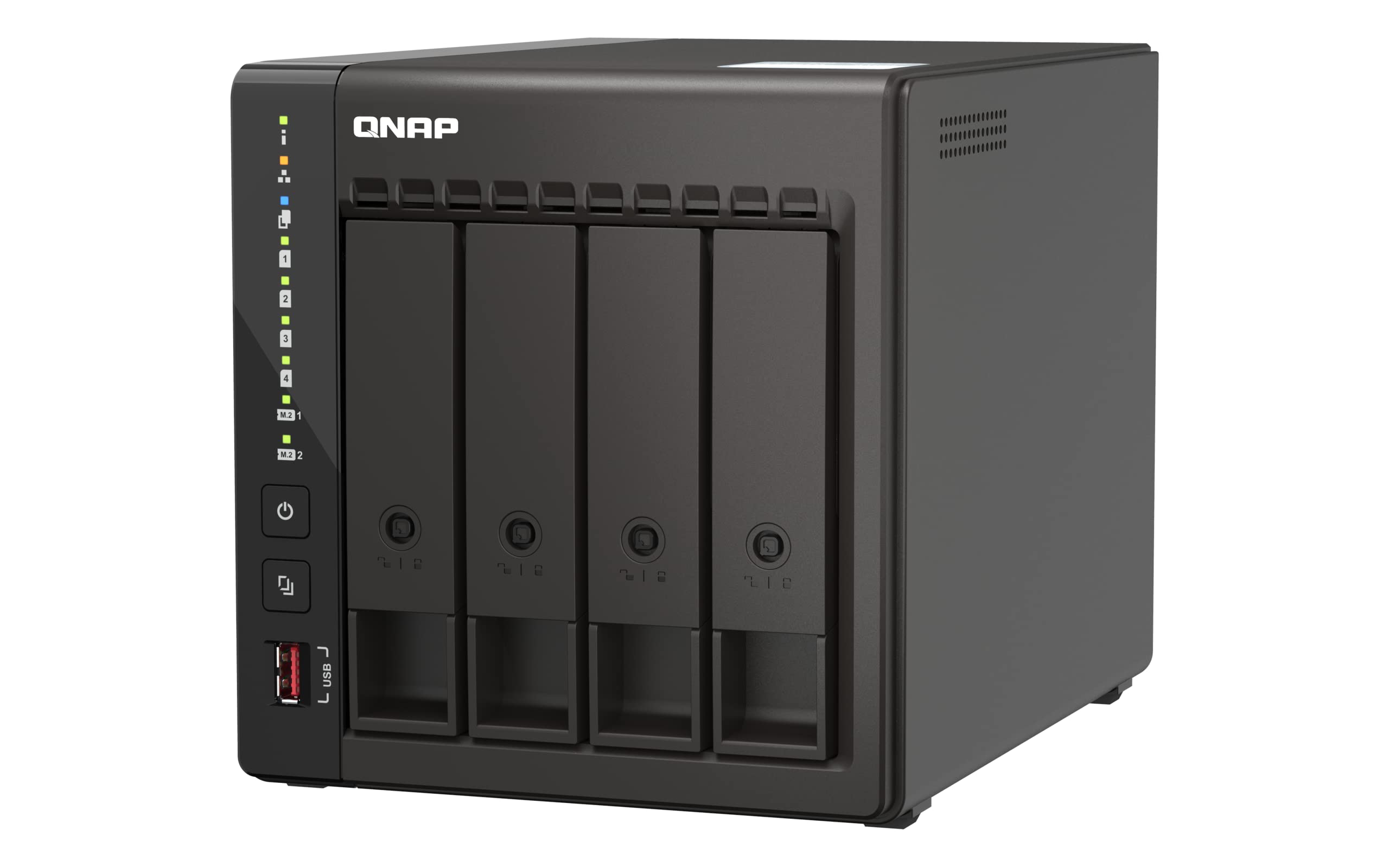 QNAP TS-453E-8G 4-bay desktop NAS Intel Celeron J6412 4C 2.0GHz burst 2.6GHz onboard 8Go RAM 2xHDMI 1.4b 2xM.2 2280 PCIe slots