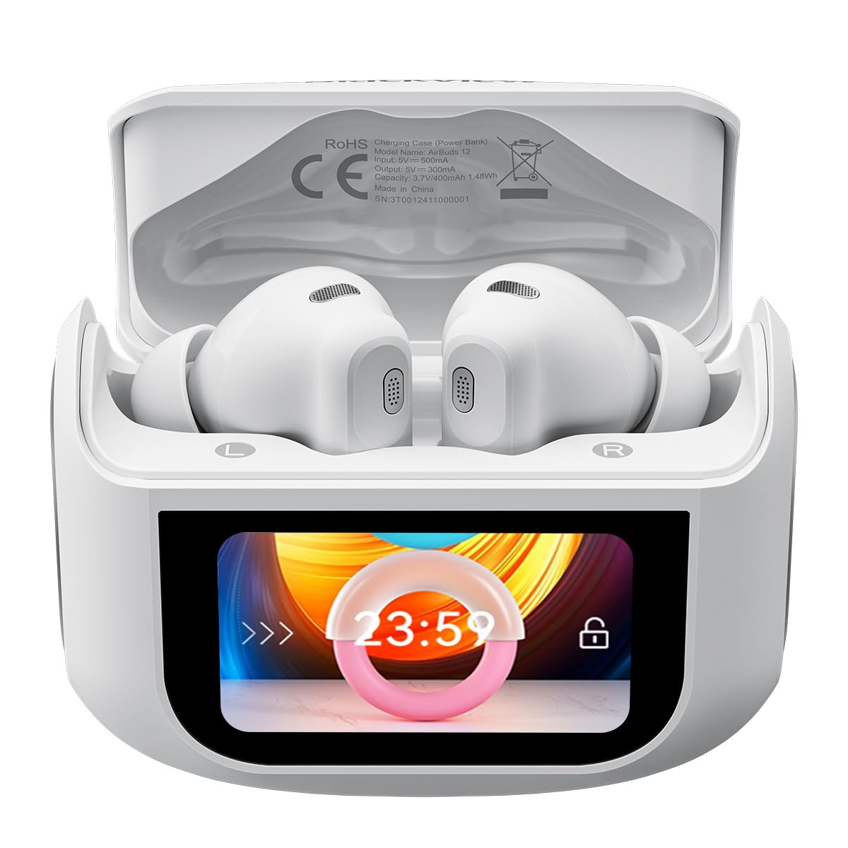 Blackview Airbuds 12 (Ã‰cran d'Affichage Tactile - Bluetooth 5.4) Blanc