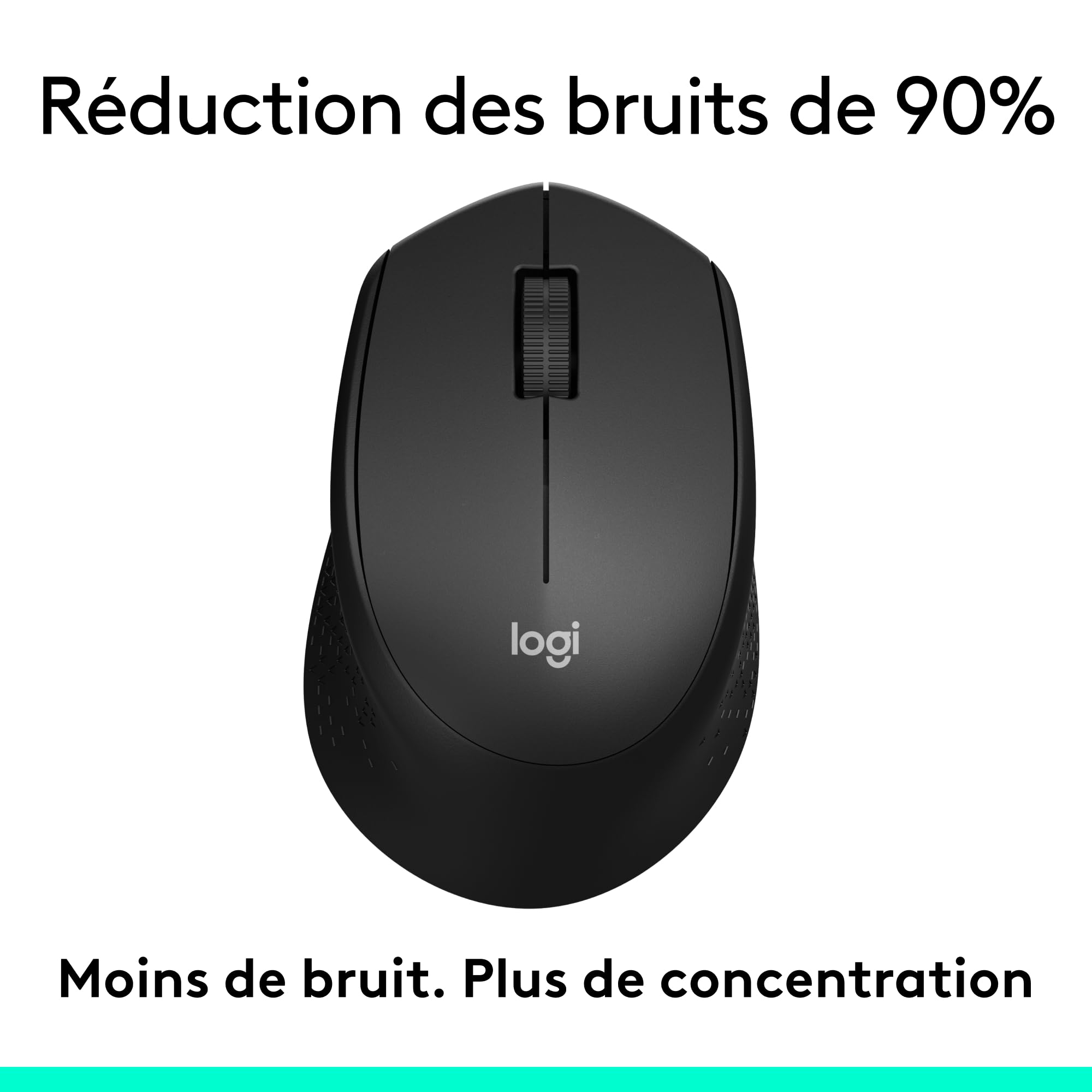LOGITECH M330 SILENT PLUS Mouse 3 buttons wireless 2.4 GHz USB wireless receiver black