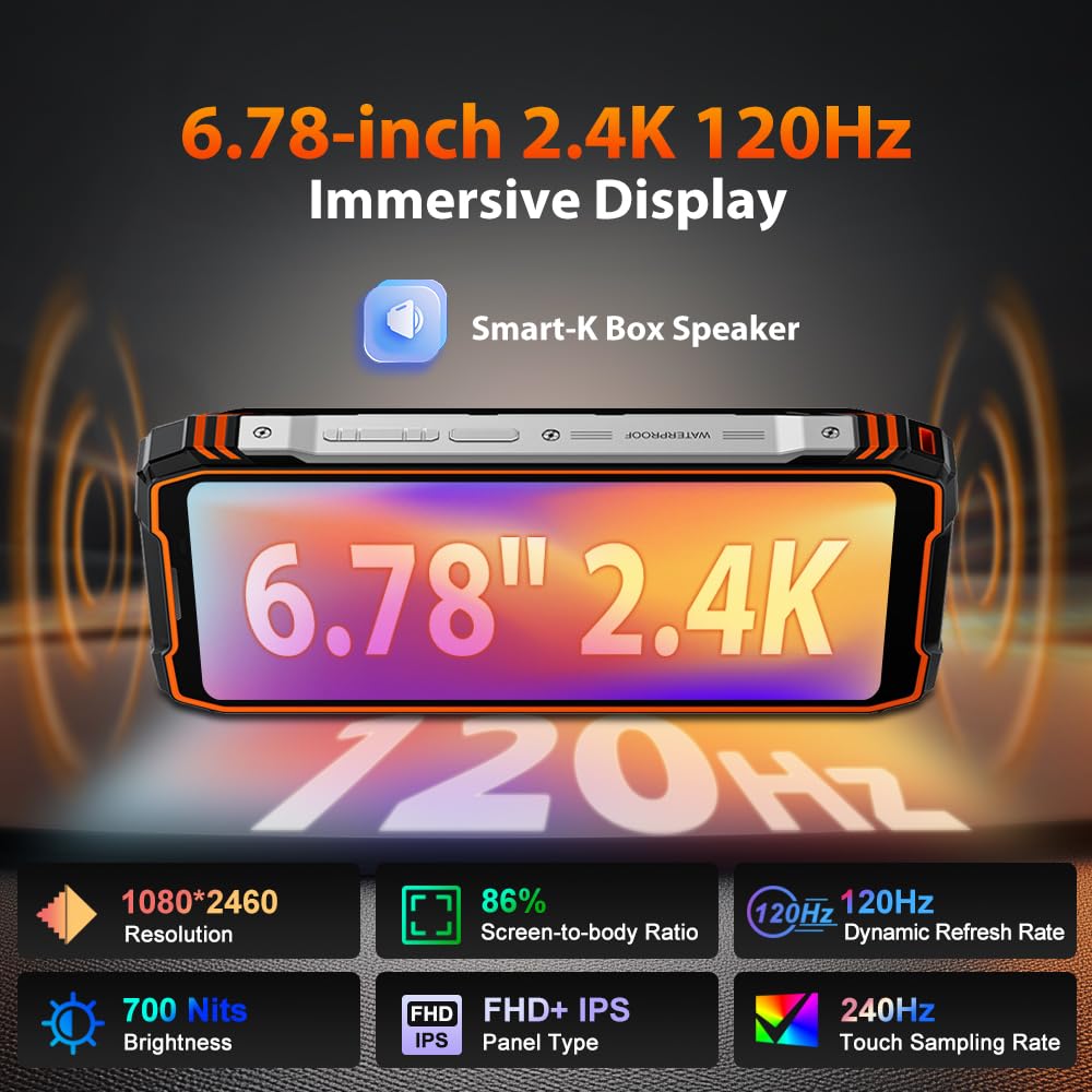 Blackview Xplore 1 Pro (NFC - Caméra à image thermique - 6.78'' - 256 Go, 12 Go RAM - 20000mAh) Orange