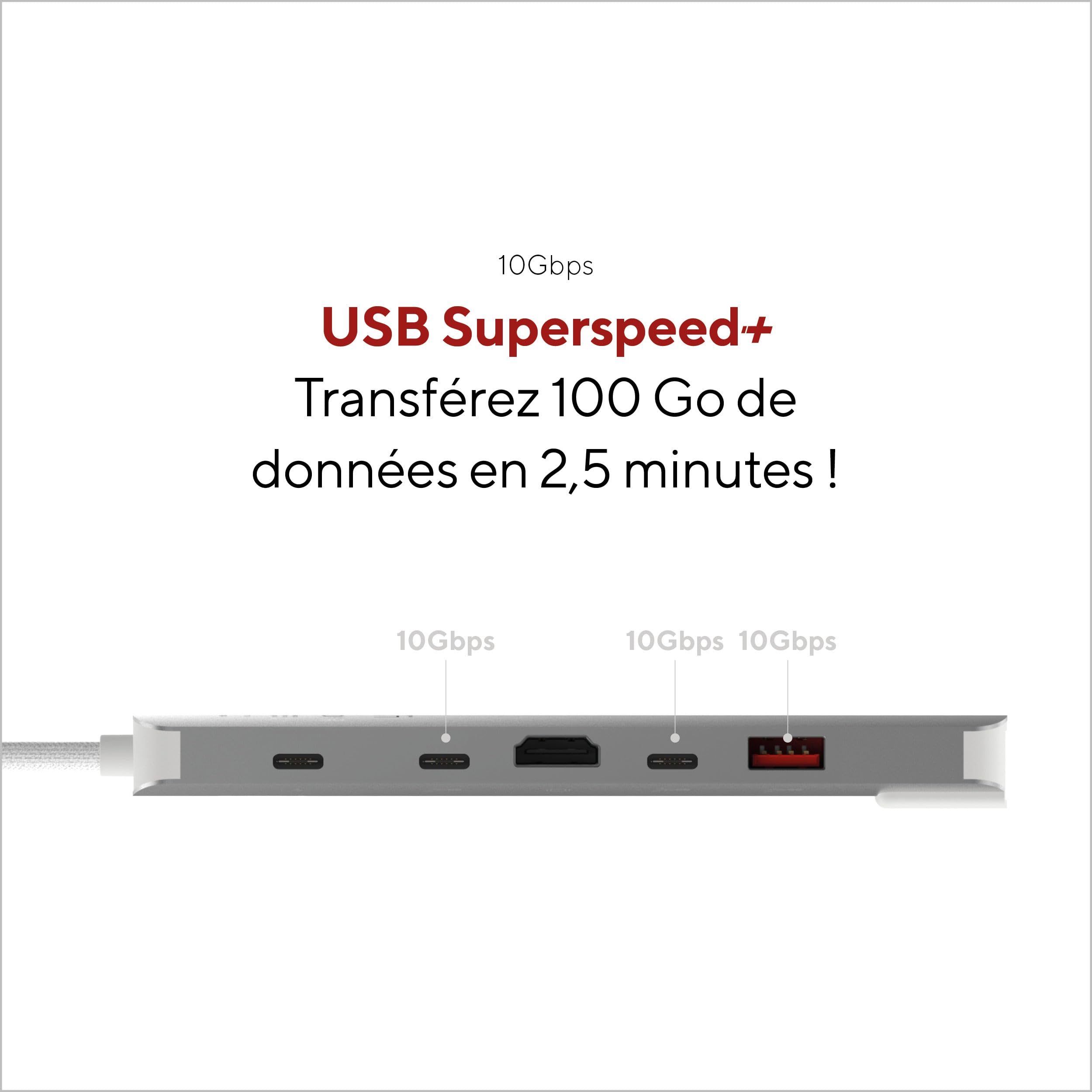 LINQ Hub multiport 6-en-1 Pro USB-C 10 Gbps 4K HDMI