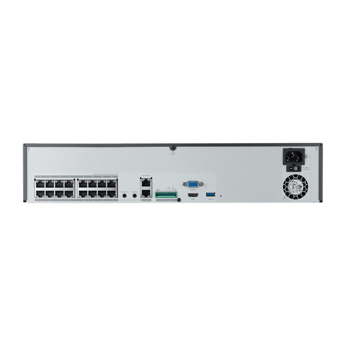 Hanwha XRN-1620SB1 Enregistreur vidéo sur réseau Noir