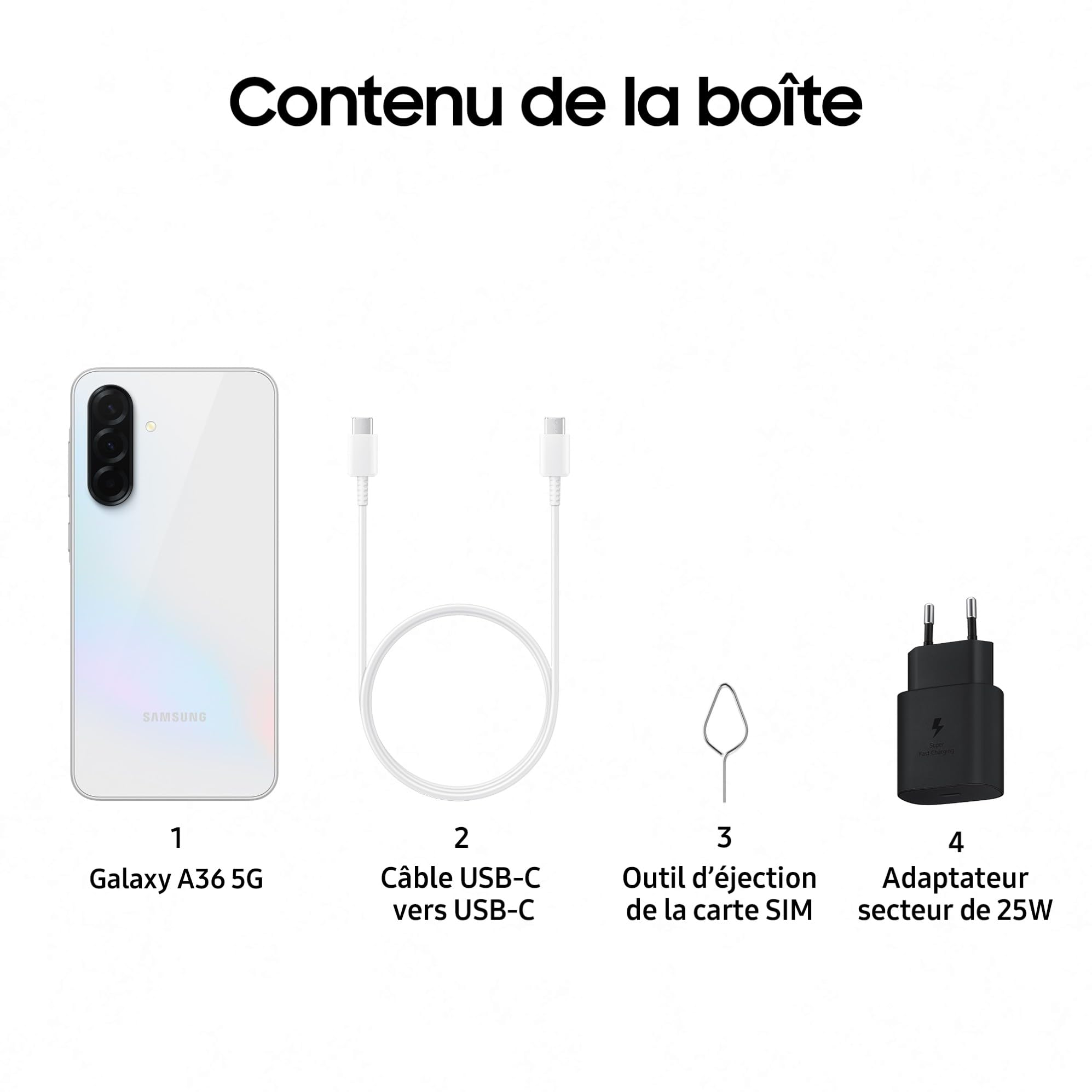 Samsung A366 Galaxy A36 (Double Sim - 6.7" - 128 Go - 6 Go RAM) Blanc