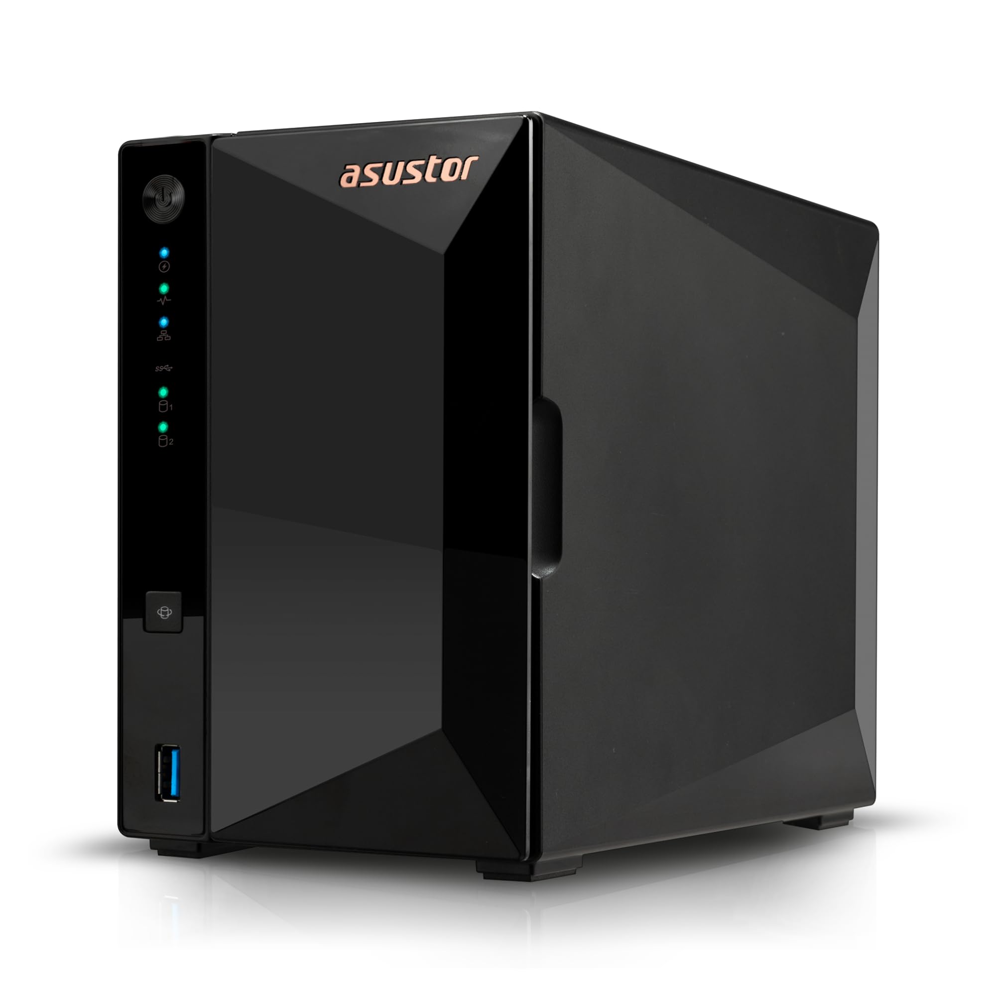 ASUSTOR Drivestor 2 Pro Gen2 AS3302T v2 2 Bay NAS Realtek RTD1619B Quad-Core 1.7GHz CPU 2.5Gbe Port 2Go DDR4 Diskless