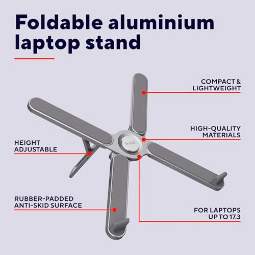 TRUST Support pliable MACY en aluminium pour ordinateur portable