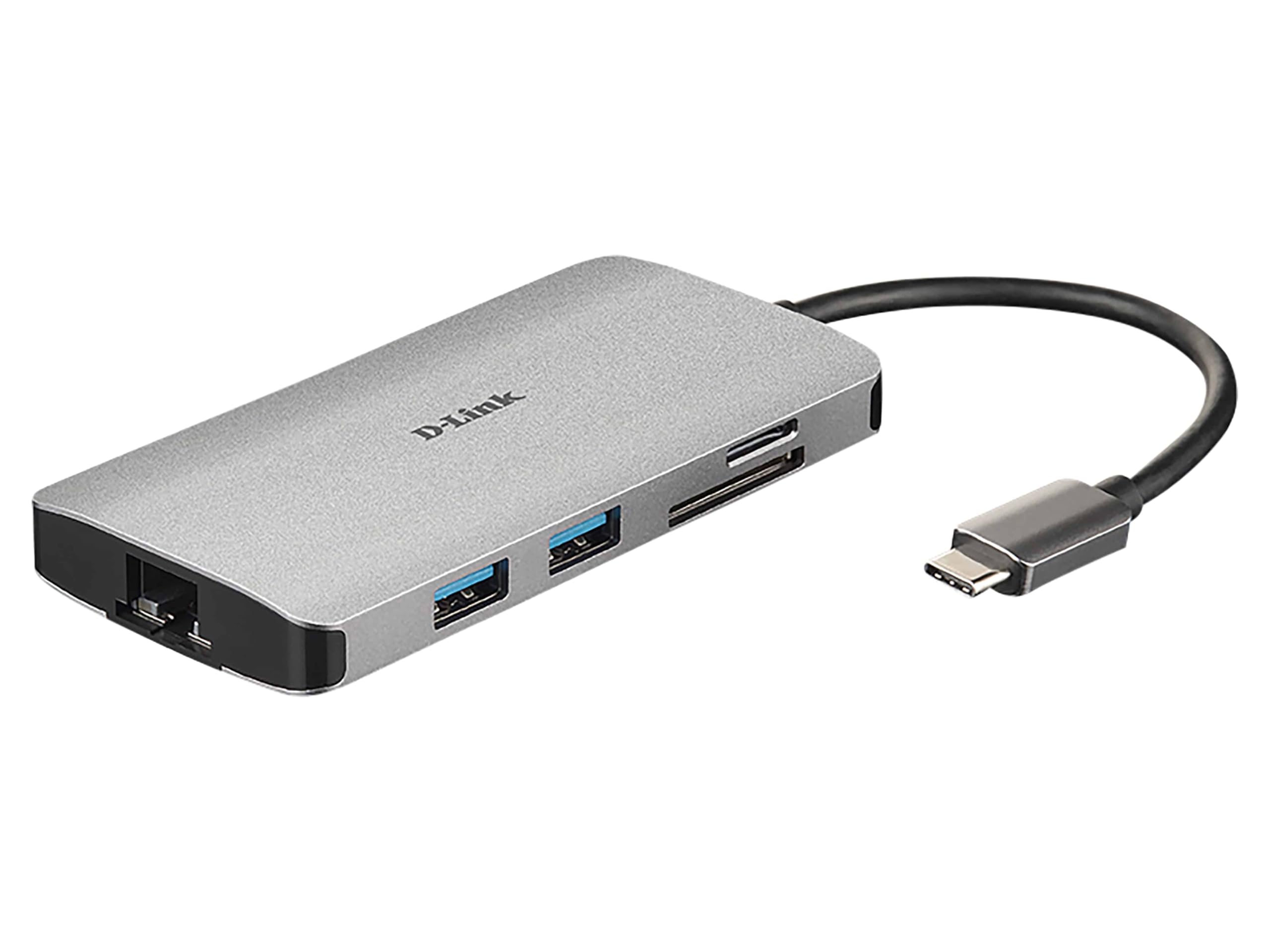 D-LINK USB-C 8-en-1 HDMI SD /microSD card reader and charging