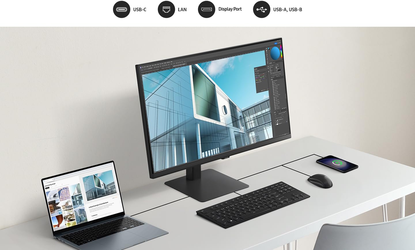 "Samsung S60UD écran plat de PC 61 cm (24"") 2560 x 1440 pixels Quad HD LCD Noir"