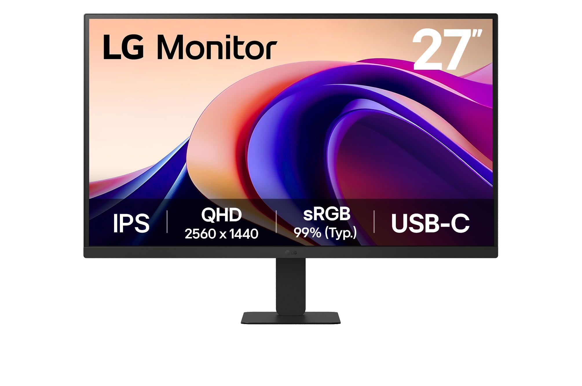 LG 27U631A-B - Écran LED - 27p - 2560 x 1440 QHD 100 Hz - IPS - 250 cd/m² - 1000:1 - HDR10 - 5 ms - HDMI, USB-C - noir