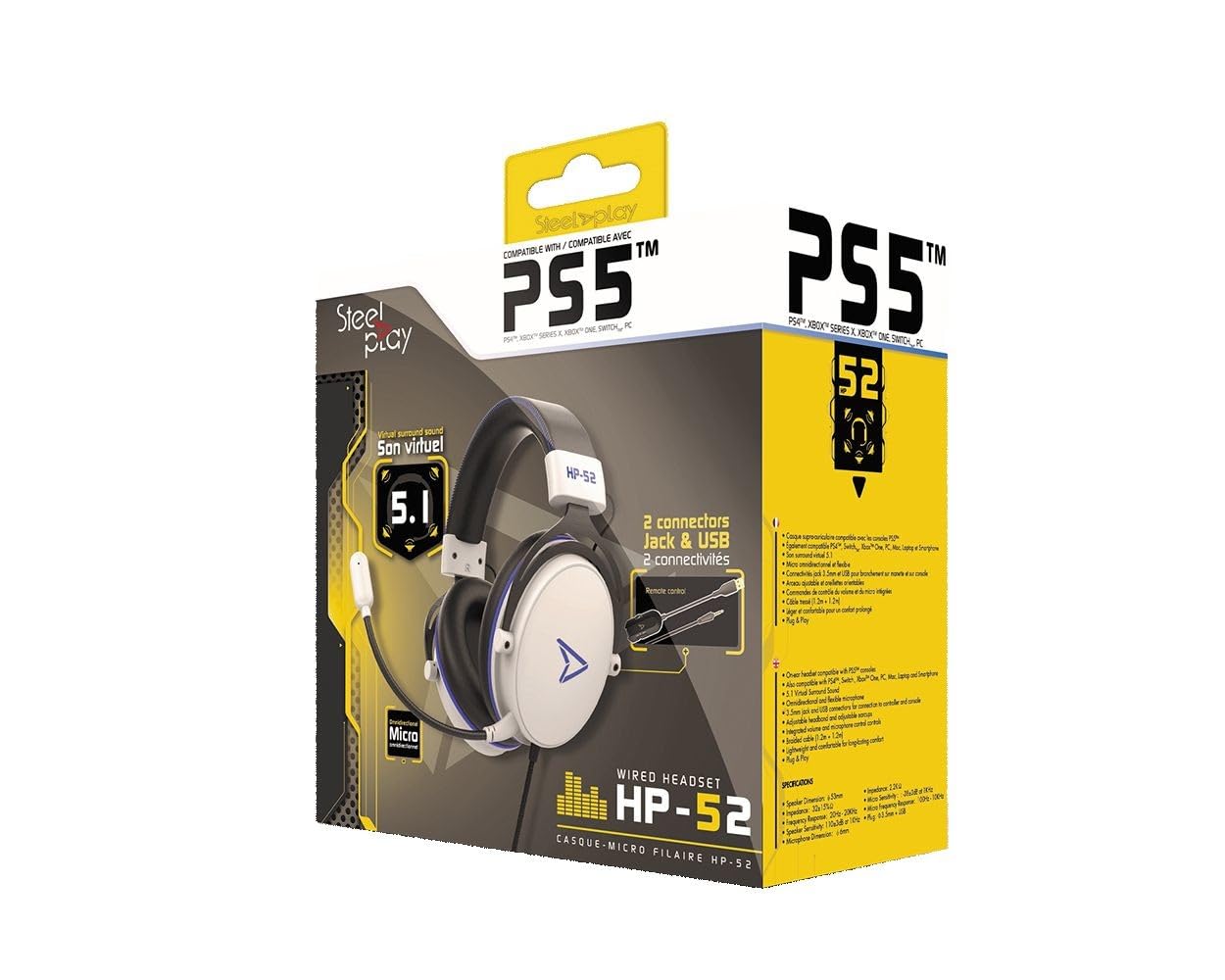 LEXIP X STEELPLAY Casque Filaire Son 5.1 HP52 Blanc MULTI