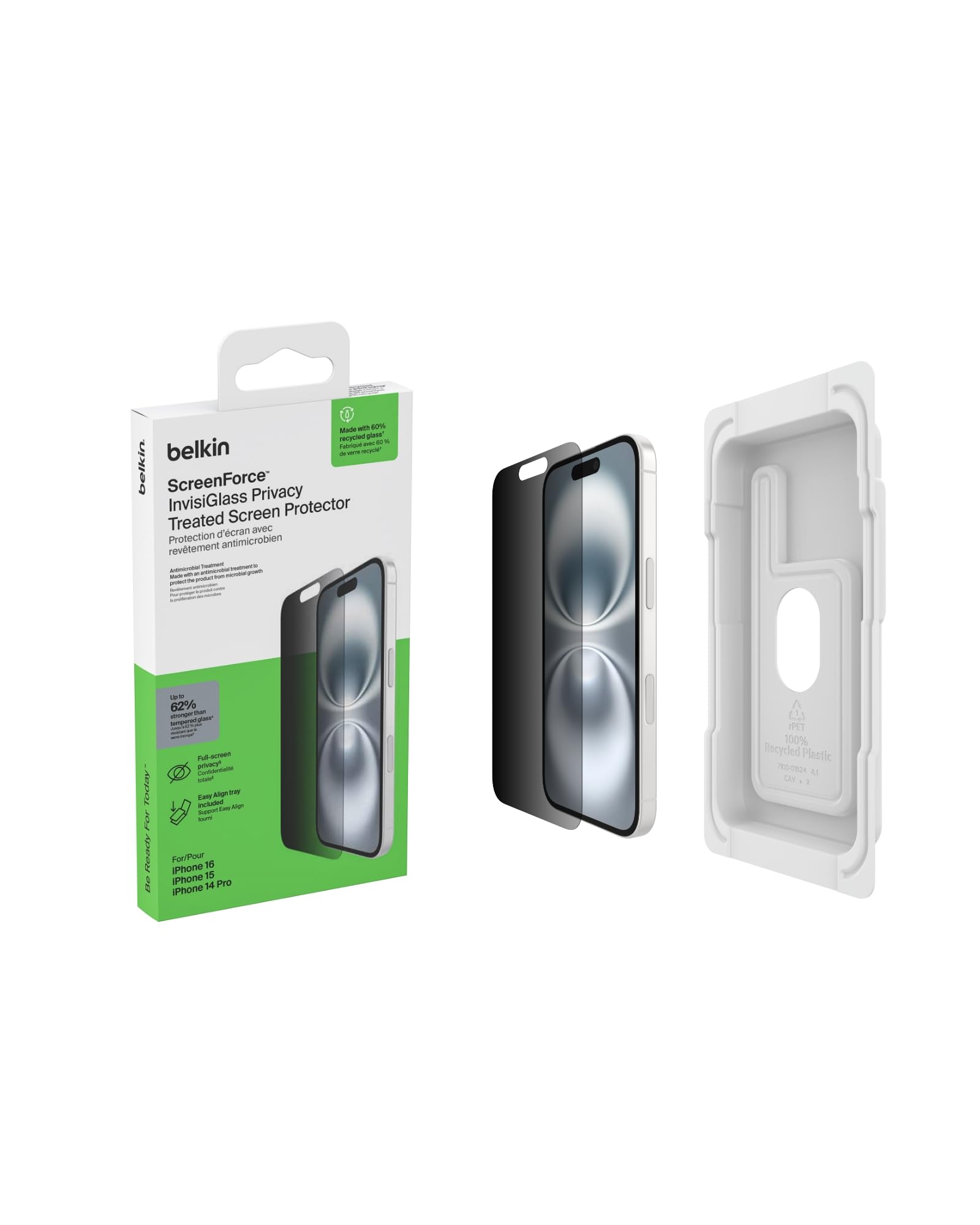 BELKIN ScreenForce Pro Invisiglass Privacy AM Screen Protector - iPhone 16/15/14 Pro