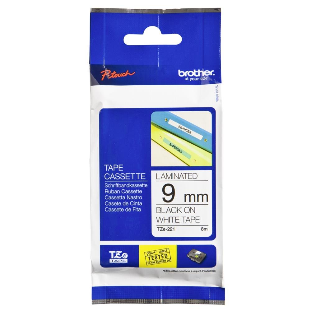 Tape/9mm black on white f P-Touch TZE