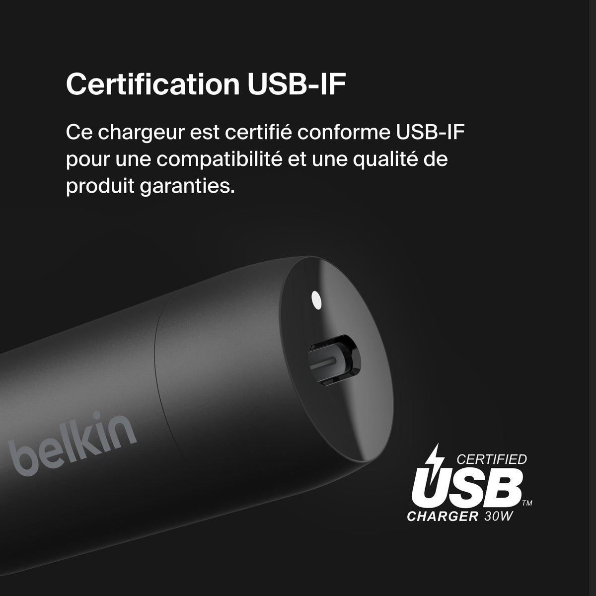 BELKIN 30W USB PD Car Charger With PPS W/PVC C-C 1M BLK