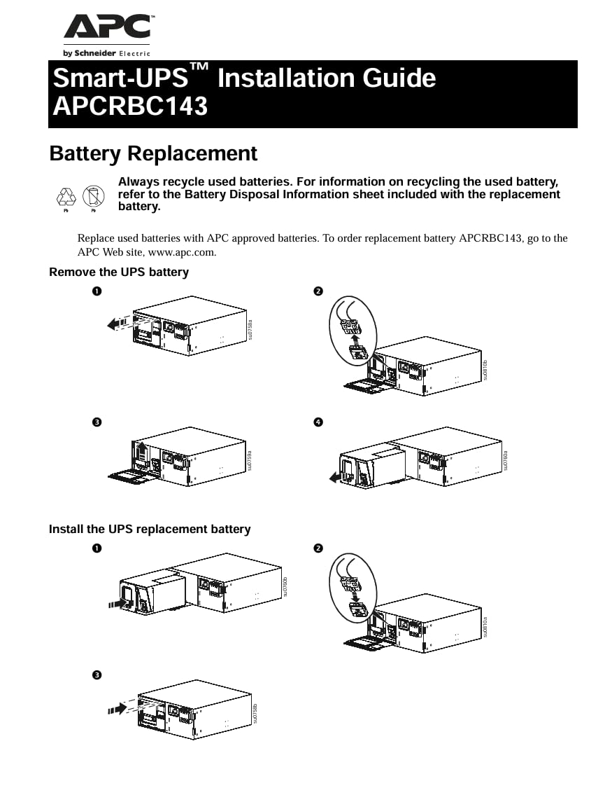 APC Replacement Battery Cartridge 143 UPS battery 1 x battery lead acid 600Ah Black