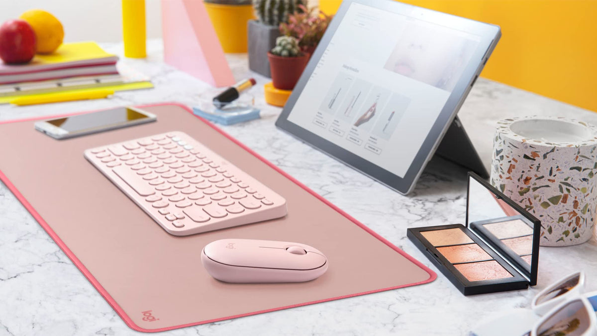 LOGITECH Desk Mat Studio Series Mouse pad dark rose