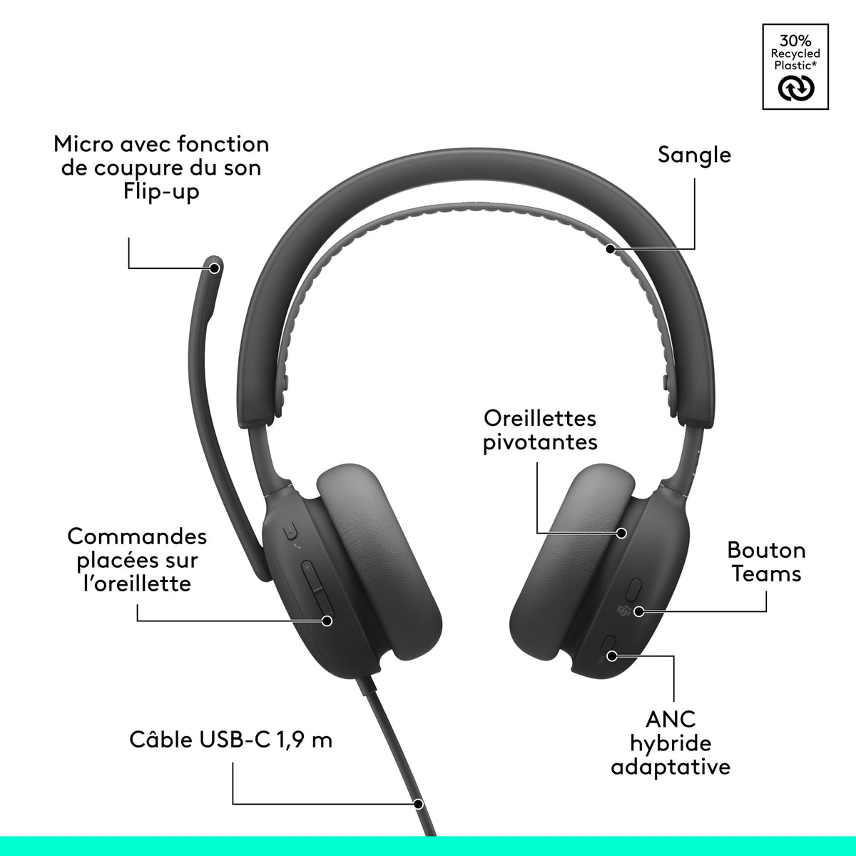 LOGITECH Zone Wireless 2 ES for B - Graphite