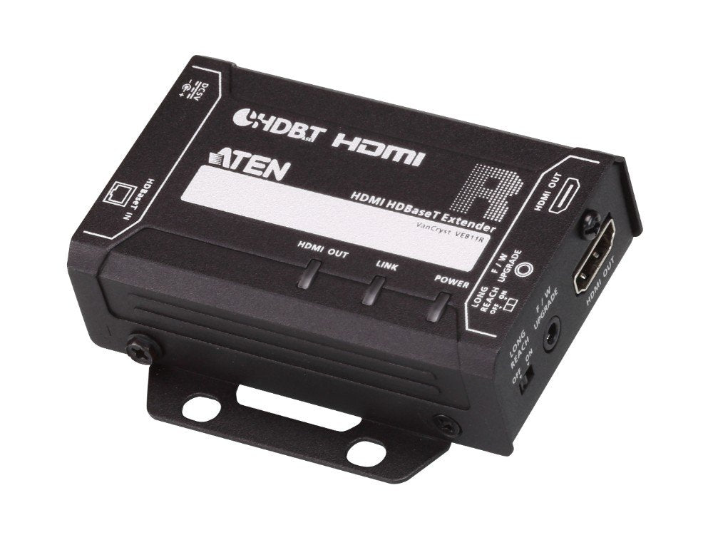 ATEN VE811R - 4096 x 2160 pixels - Récepteur AV - Avec fil - Compatibilité 3D - Noir - HDCP