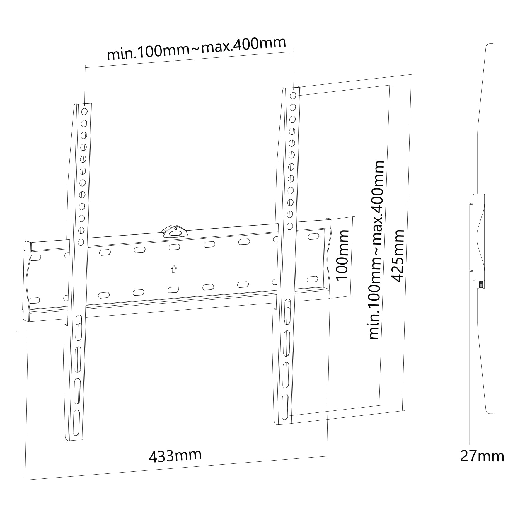 NEOMOUNTS FPMA-W300BLACK Support pour écran mural 32-55p - ultra-plat