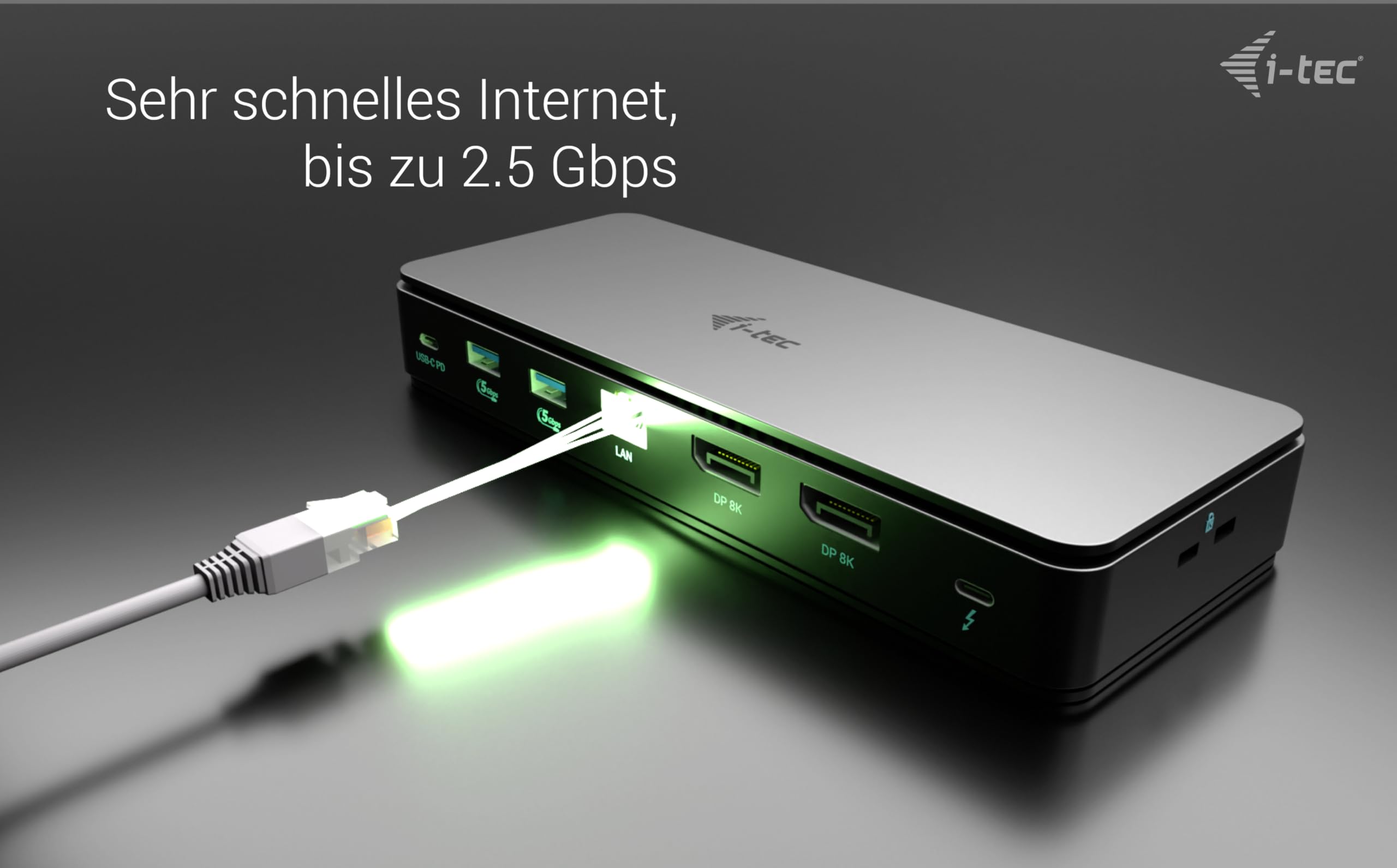 I-TEC Thunderbolt 4 2x Display Dock Generation 3 7x USB + thereof 1x TB4 2.5GLAN PD 92W 1m TB4 Cable SD/TF cardreader 3.5 mm Audio