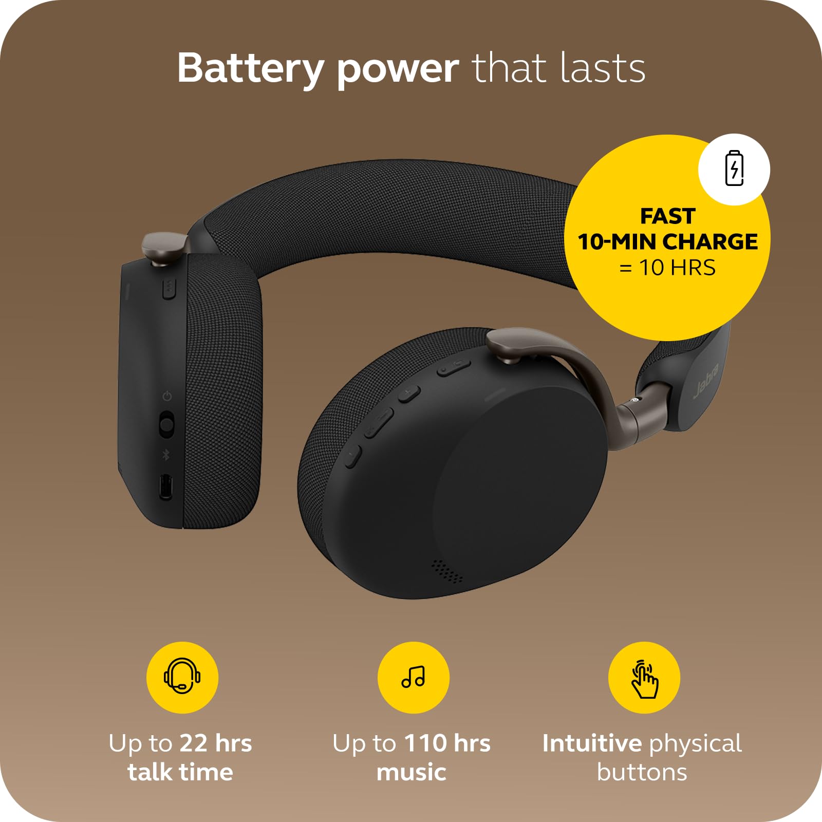 Jabra Evolve3 75 UC Link 390 USB-A Bla