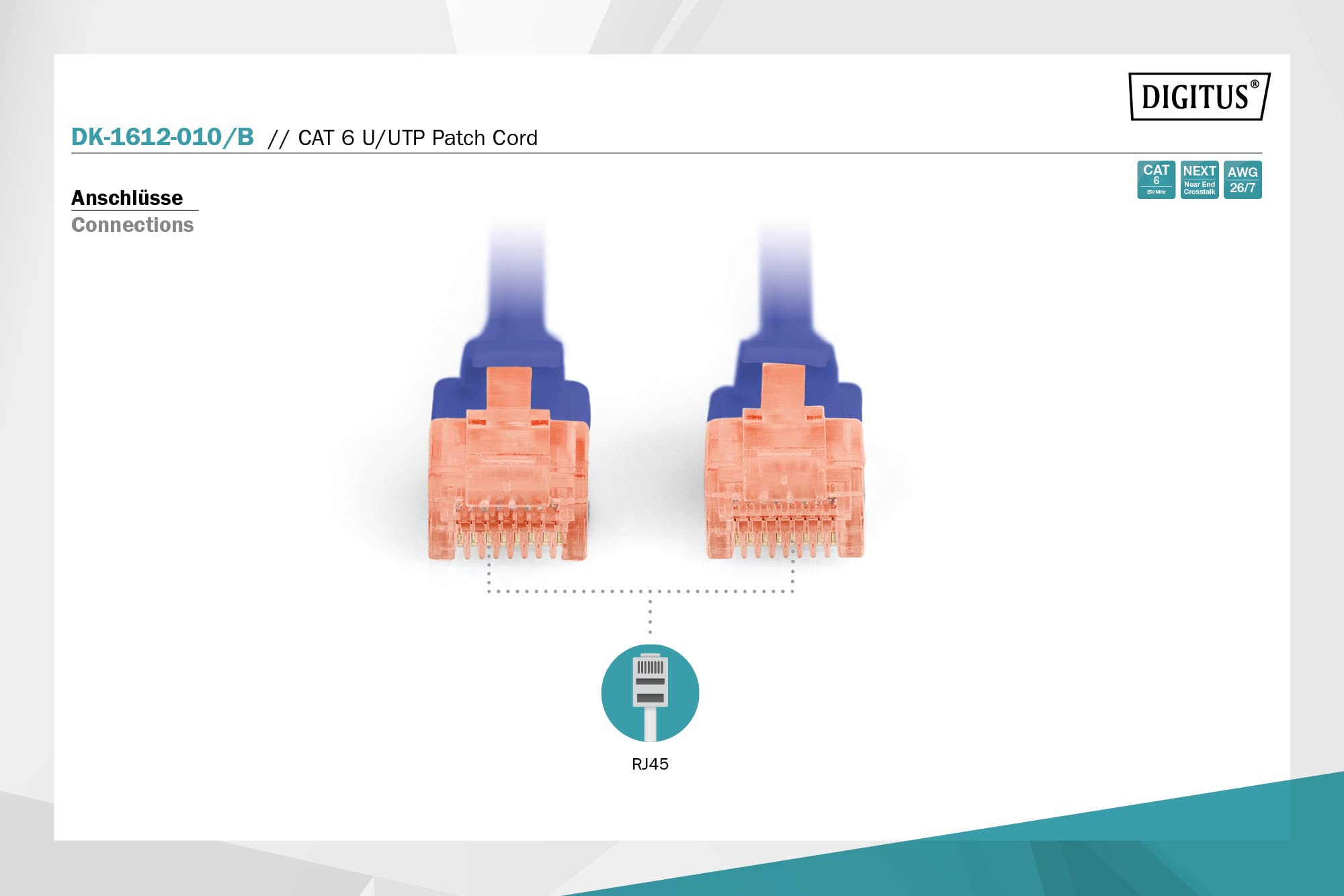 Digitus DK-1612-010/B câble de réseau Bleu 1 m Cat6 U/UTP (UTP)