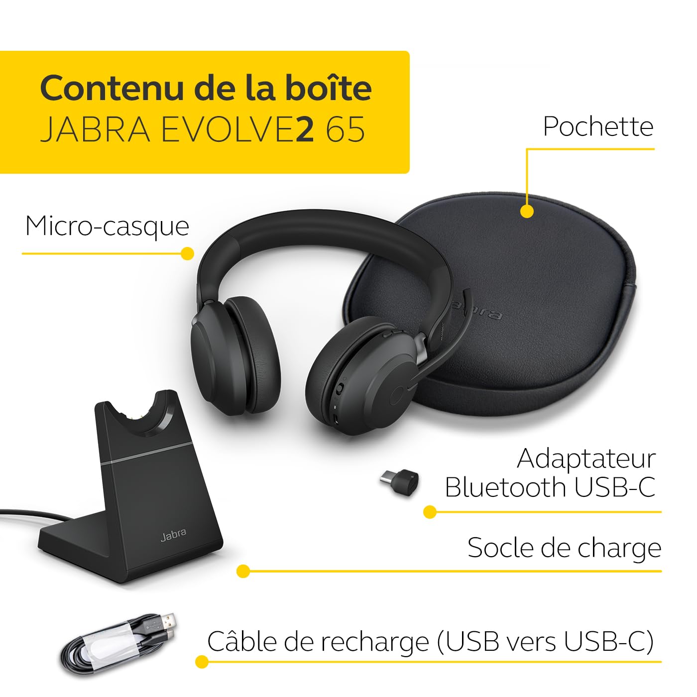 Jabra Evolve2 65 HS+Stand MS Stereo Blak