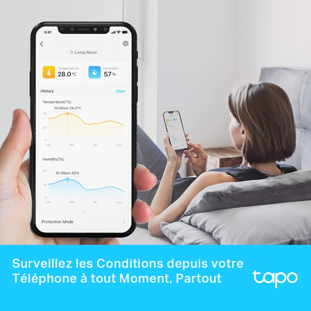TP-LINK Smart Temperature and Humidity Monitor 868MHz Battery Powered 2xAAA 2.7inch E-ink display