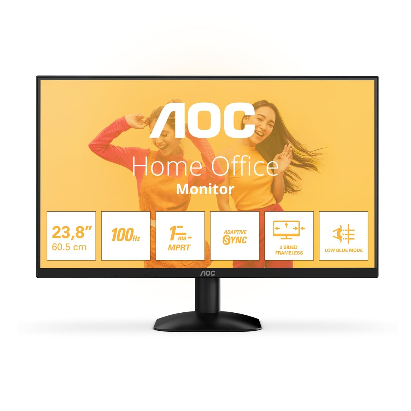 AOC 24B35HM2 - Écran LED - 24"-1920 x 1080 Full HD (1080p) @ 100 Hz - VA - 300 cd/m² - 4000:1 - 1 ms - HDMI, VGA - noir