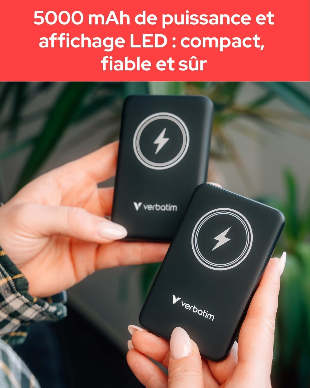 VERBATIM CHARGE N GO MAGNETIC WIRELESS POWER BANK 5000 BLACK WCF (P)