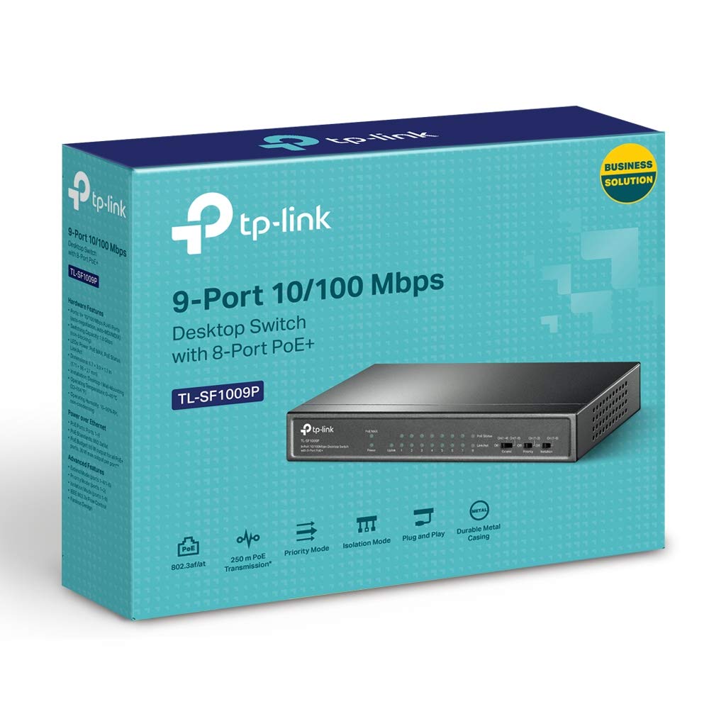 9-Port Desktop Switch 8-Port PoE+