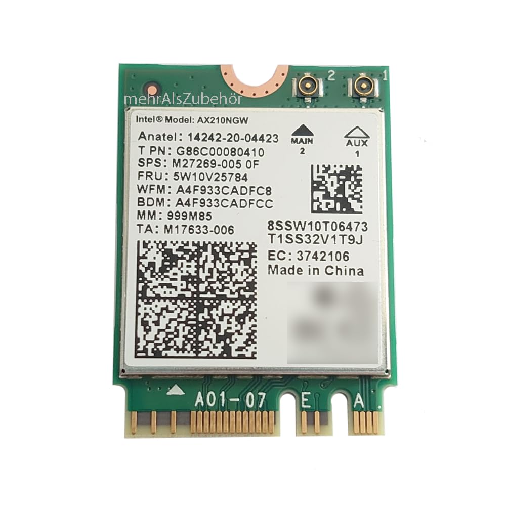 INTEL NIC WI-FI 6 AX210 2230 2x2 AX R2 6GHz + BT No vPro